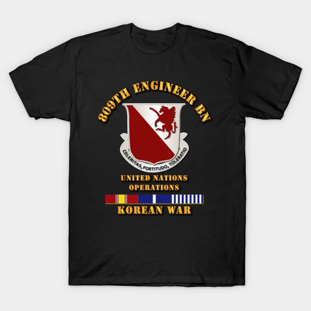 809th Engineer Bn - w Korea SVC Ribbon T-Shirt by twix123844